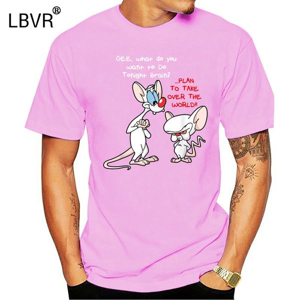 

pinky and brain plan to take over the world funny black t-shirt s-3xl fashion classic tee shirt