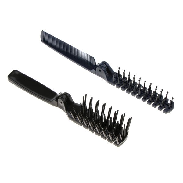 

2 штуки diy парикмахерская складная складная сетугольщик combs bearbrush салон красоты инструмент, Silver