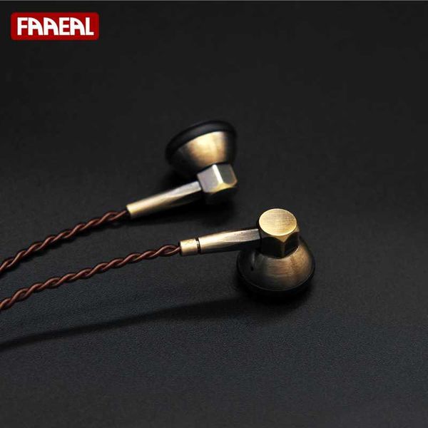 

faaeal datura x metal earphone diy hifi dynamic earbuds in ear flat head earbud music sport running silver copper
