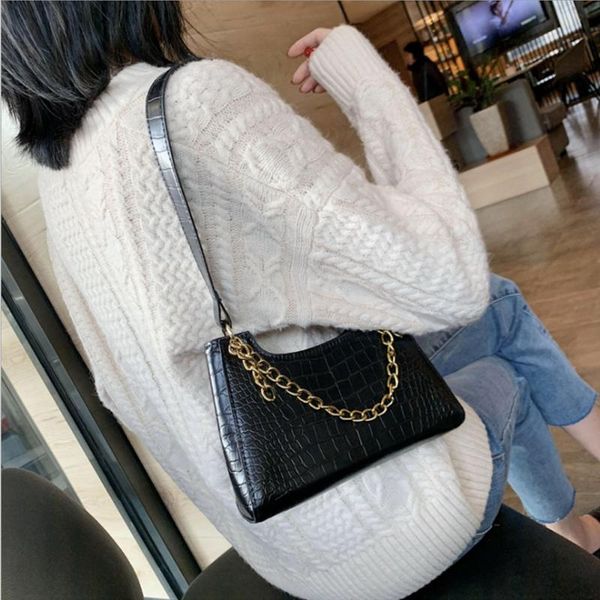 

high sense crocodile pattern chain handbag 2020 new small mini leather shoulder bag