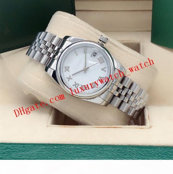 

new arrival luxury watch datejust 126200 31mm watch jubilee band white roman dial & smooth bezel automatic fashion ladies wristwatch, Slivery;brown
