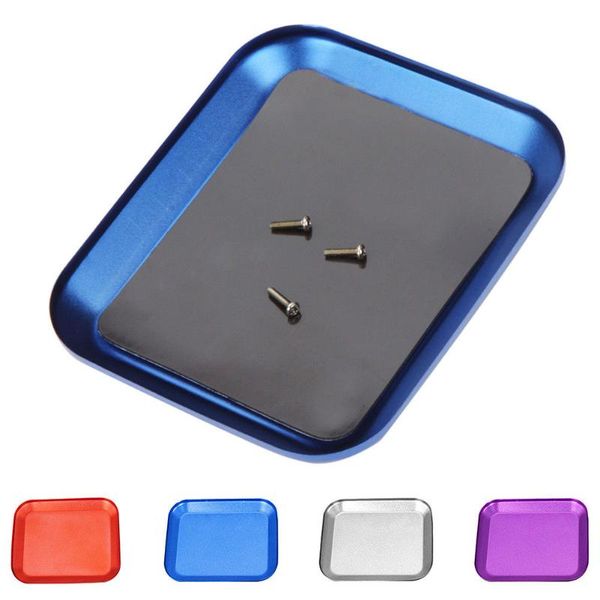 

useful aluminum screw tray with magnetic pad for rc model phone car repair tool