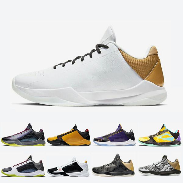 

classic metallic gold mens basketball shoes chaos ii 5 proto triple black big stage bruce lee la 5s men trainers sports sneakers 7-12