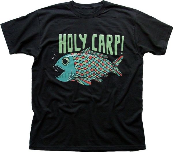

holy carp angler holy crap fly fishing funny printed t-shirt oz9411