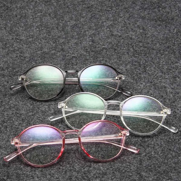 

glausa ultralight retro round frame glasses frame women fashion optical eyeglasses student transparent goggle, Black