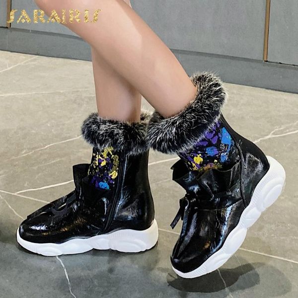 

lapolaka 2020 fashion new zip up add fur warm winter boots ladies footwear shiny comfortable sweet bowtie boots woman shoes, Black