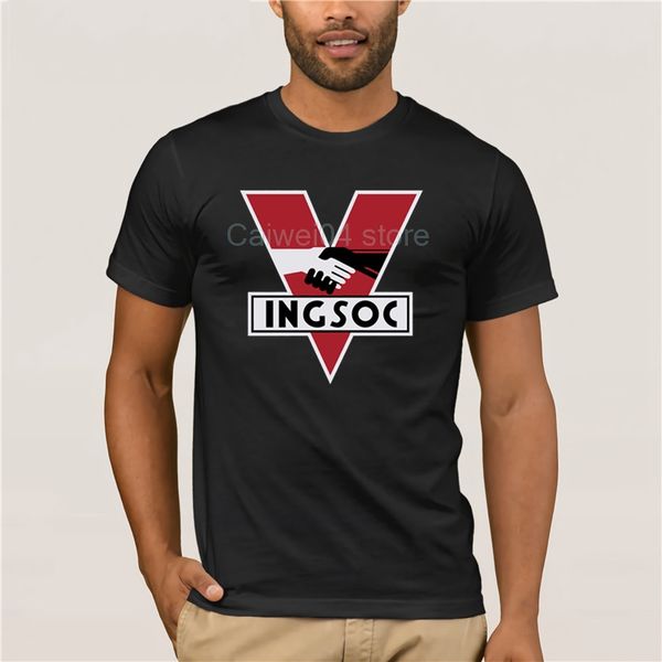 

fashion printed men's t-shirt short sleeve nineteen eighty four 1984 ingsoc political party logo sports 100% cotton t-shirt