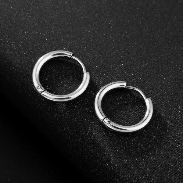 

hoop & huggie 1 pairs simple small circle earring for women man 16/18mm chic sliver color mini round anti allergic earrings e439, Golden;silver
