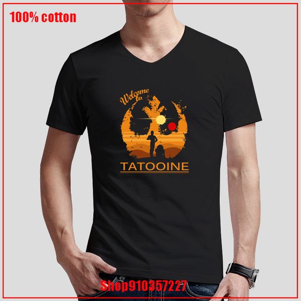 

welcome to tatooine v-neck t-shirt fashion custom t-shirts loose summer shirt 100% cotton blouses funny tees