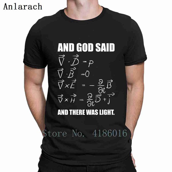 

god said maxwell's equations and then there was ligh t shirt loose cotton printed family spring new style round collar shirt