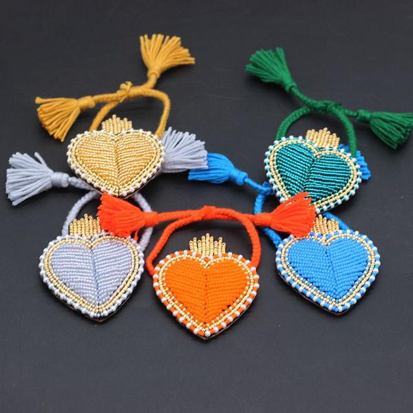 

gorgeous personality heart bracelet fashion simple rice beads hand-stitched heart-shaped bracelet temperament 723, Golden;silver