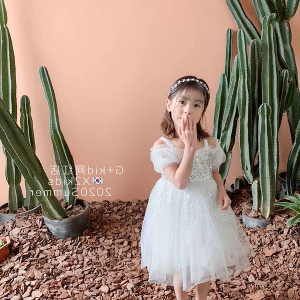 

girlsskirt sequinedshoulder платье принцессы 20 летняя новая детская одежда 3-8 лет платье принцессы лу цзянь qunshoulder skirtshoulder, Black;gray