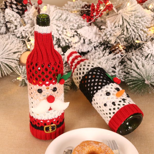 

christmas bottle cove lovely decorative articles red wine champagne bottle bag table dress up household goods holiday gift cloth bag
