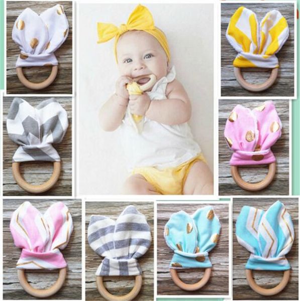 

infant baby teethers teething ring teeth fabric and wooden teething training crinkle material inside sensory toy soothers y155