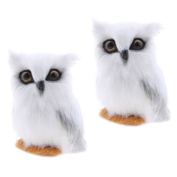 

2x mini моделирование сова животных домашнее украшение моделирование искусственного owl