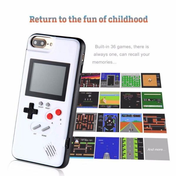 

2020 new color lcd screen game player phone case for iphone x xr xs max protective sleeve cover coque for iphone 7 8 6 6s plus game console