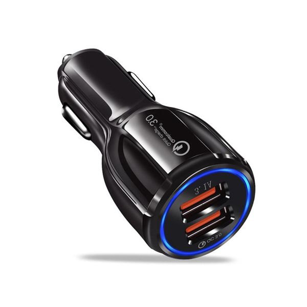 

quick charge 3.0 car charger for mobile phone dual usb car charger qualcomm qc fast charging adapter mini usb car charger