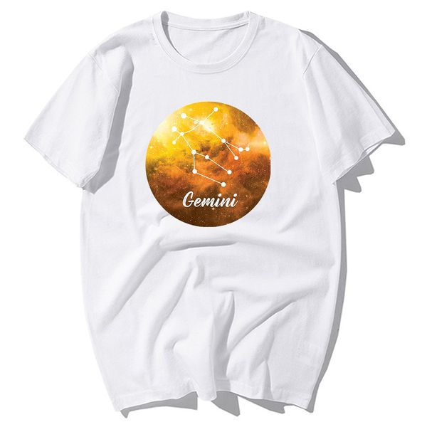 

горячая продажа двенадцать созвездий футболка gemini star футболка мужчины женщина мужчина влюблённых пары tshirt мода хлопок топы футболка