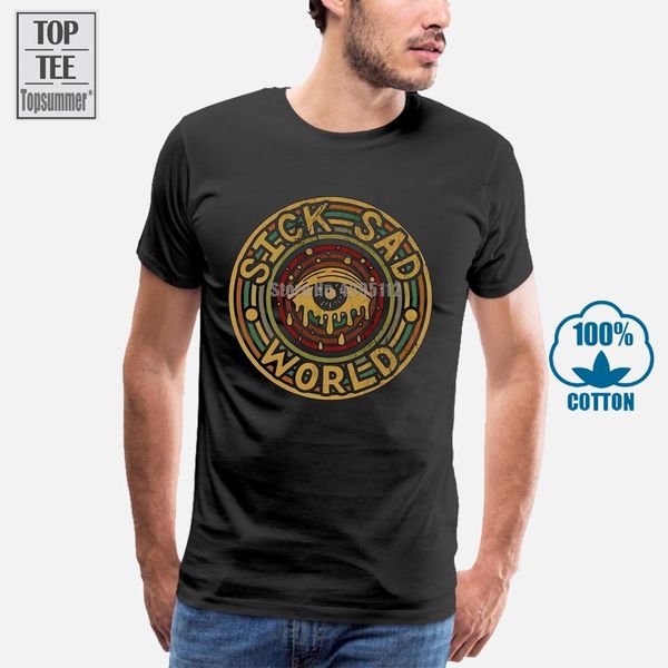 

sick sad world плачущий глаз урожай мужчины черный tshirt s 4xl