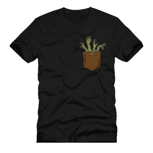

2020 100% cotton fashion zombie in pocket mens tshirt tee new 2020 tee shirt