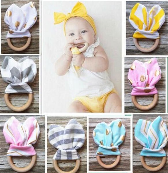 

500pcs infant baby teethers teething ring teeth fabric and wooden teething training crinkle material inside sensory toy soothers y155