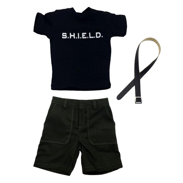 

1/6 scale men's clothes t-shirt belt beach shorts set for 12\" action figures