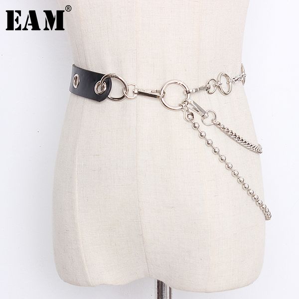 

eam] pu leather splitj joint metal chain layers long belt personality women new fashion tide all-match spring 2020 1t405, Black;brown