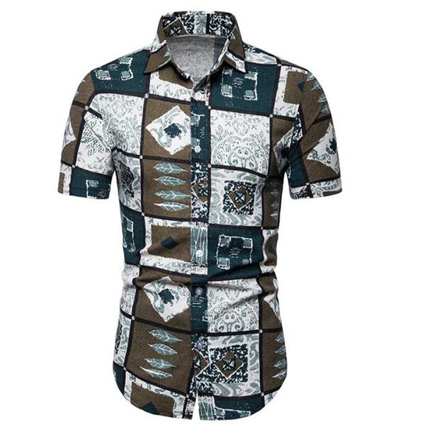 

2020 new summer mens short sleeve beach hawaiian shirts cotton casual floral shirts regular plus size 5xl mens fashion, White;black