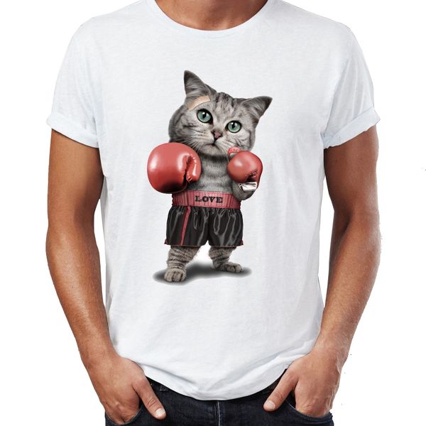 

men's t shirt fighting cat funny awesome animal tee