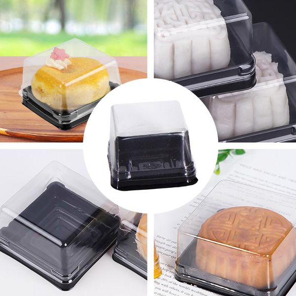 

gift wrap 100pcs plastic 50g/100g square egg-yolk puff packing box moon cake
