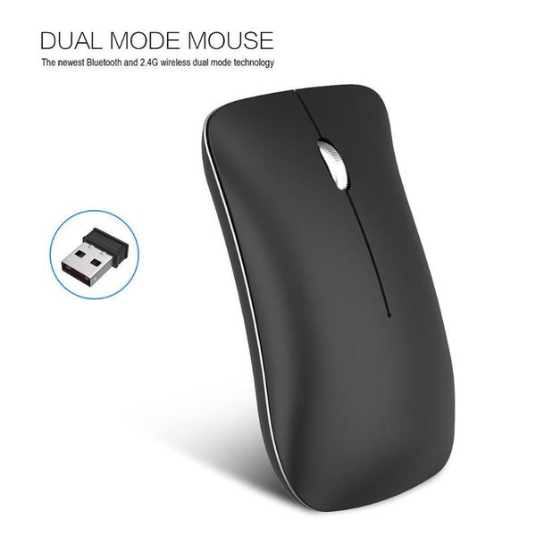 

portable 2.4g dual mode rechargeable wireless bluetooth computer notebook mouse rechargeable silent bluetooth mouse
