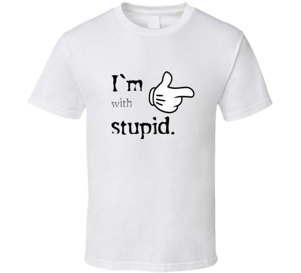 

i am with stupid t shirtsummer new tee print men t-shirt top
