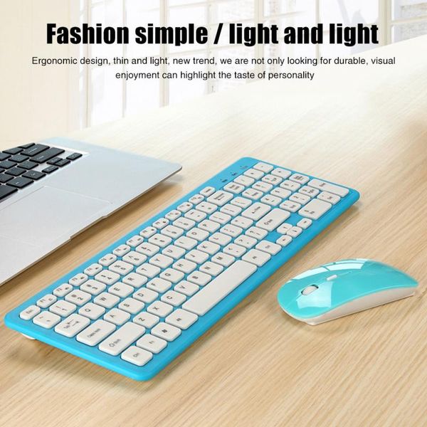 

2.4g wireless keyboard and mouse mini multimedia keyboard mouse combo set for notebook lapmac deskpc tv office supplies