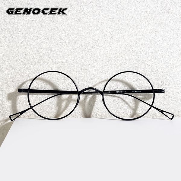 

fashion sunglasses frames 2021 titanium small optical glasses frame for men women luxury round vintage prescription myopia eyeglasses eyewea, Black
