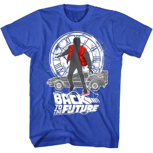 

back to the future marty mcfly hoverboard clock men t shirt silhouette fox
