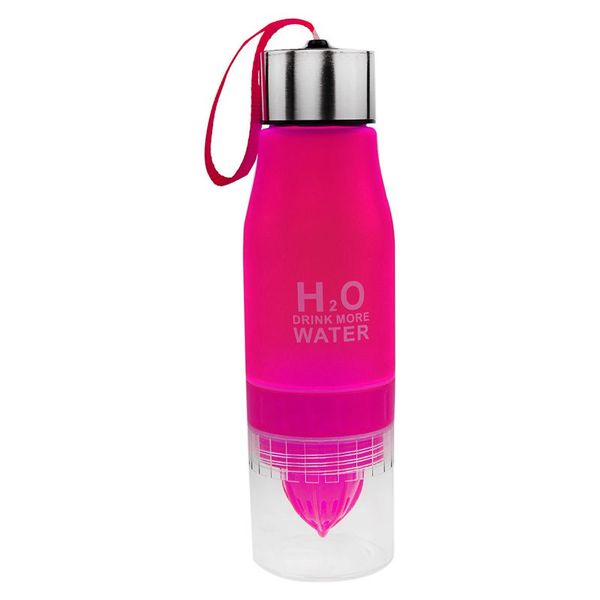 

650ml fruit fuzer infusing infuser water bottle sport health juice maker drink rose red