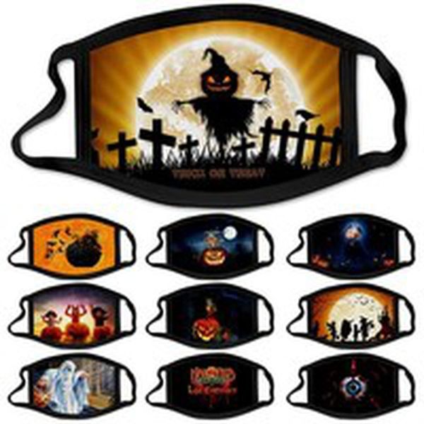 

cotton washable adjustable skull pumpkin witch mouth face mask