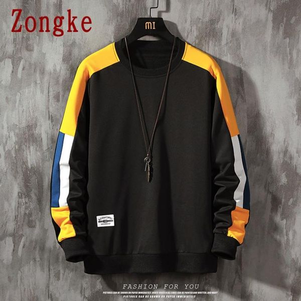 

zongke casual pullover men's sweatshirt hip hop japanese streetwear sweatshirts for men's clothing 2020 new arrival m-5xl, Black