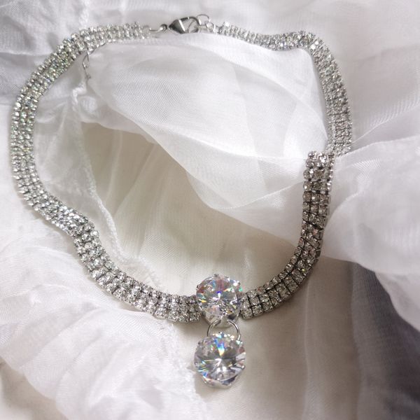 

kpop rhinestone shining metal personality designed neck chocker chain necklace for egirl women bff aesthetic jewelry decoration, Golden;silver