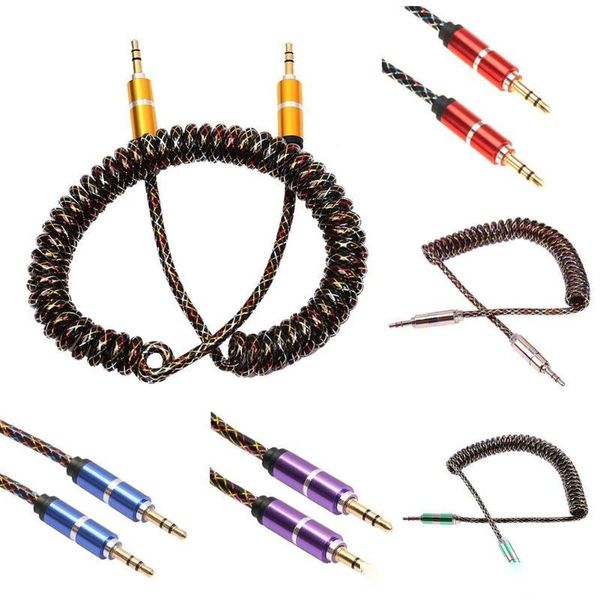 

1.4m car audio system connecting cable retractable 3.5mm jack male to male stereo audio aux extension cord wire