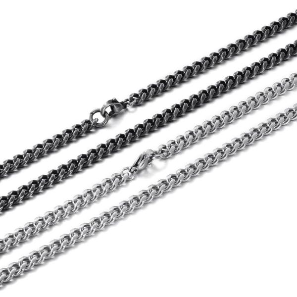 

5mm /retro color curb chain necklace men, Silver