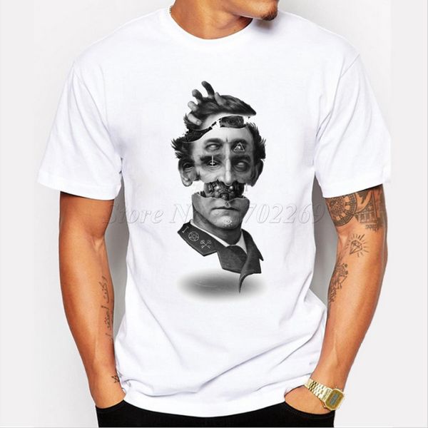 

новый бренд смешной дизайн мужской настроить хэллоуин футболку прорицателя ретро напечатаны мужские вершины битнику панк случайный fahsion т