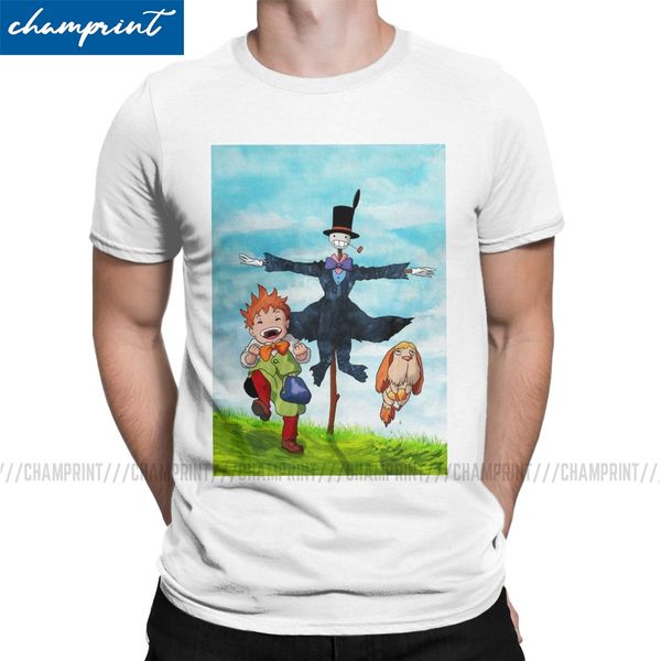 

men howl's moving castle markl turnip & heen t shirt ghibli miyazaki anime cotton novelty tee shirt birthday gift t-shirts