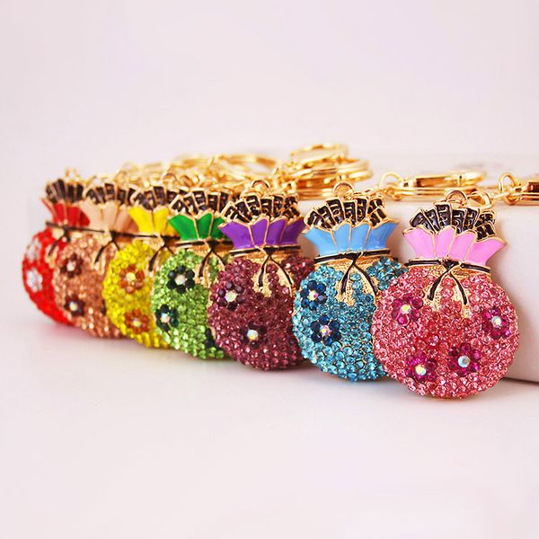 

keychains small gifts korean-style cute fashion colorful wallet sachet key ring for a girlfriend, Silver