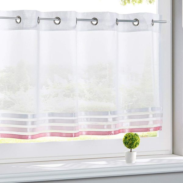 

short window curtain with eyelets cafe half curtains, 4 selective sizes, 2 colors
