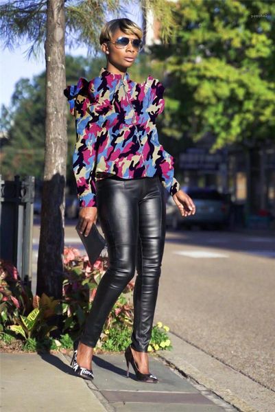 

jackets stand collar long sleeve ruffles coat spring autumn womens coats womens designer camouflage, Black;brown