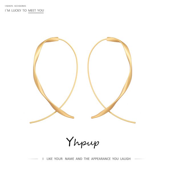 

yhpup fashion brand charm statement punk fish hook long ear pin earrings women party copper earrings jewelry oorbellen gift, Silver