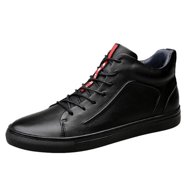 

sagace high to help snow boots men's casual ultra light large size ankle boots new leather waterproof suede matte men's, Black