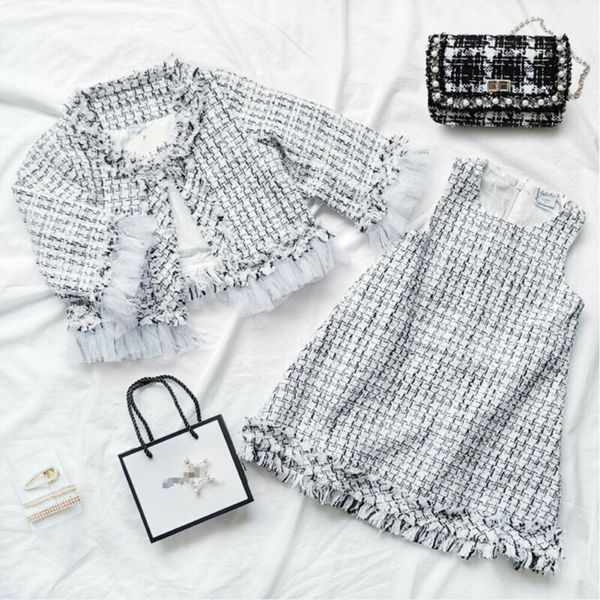 

uk kids baby girls outerwear pageant plaid coat dress party a-line skirt clothes 1-6y, Blue;gray
