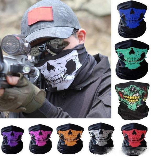 

halloween cosplay bicycle ski skull half face mask ghost scarf bandana neck warmer party headband magic turban balaclava